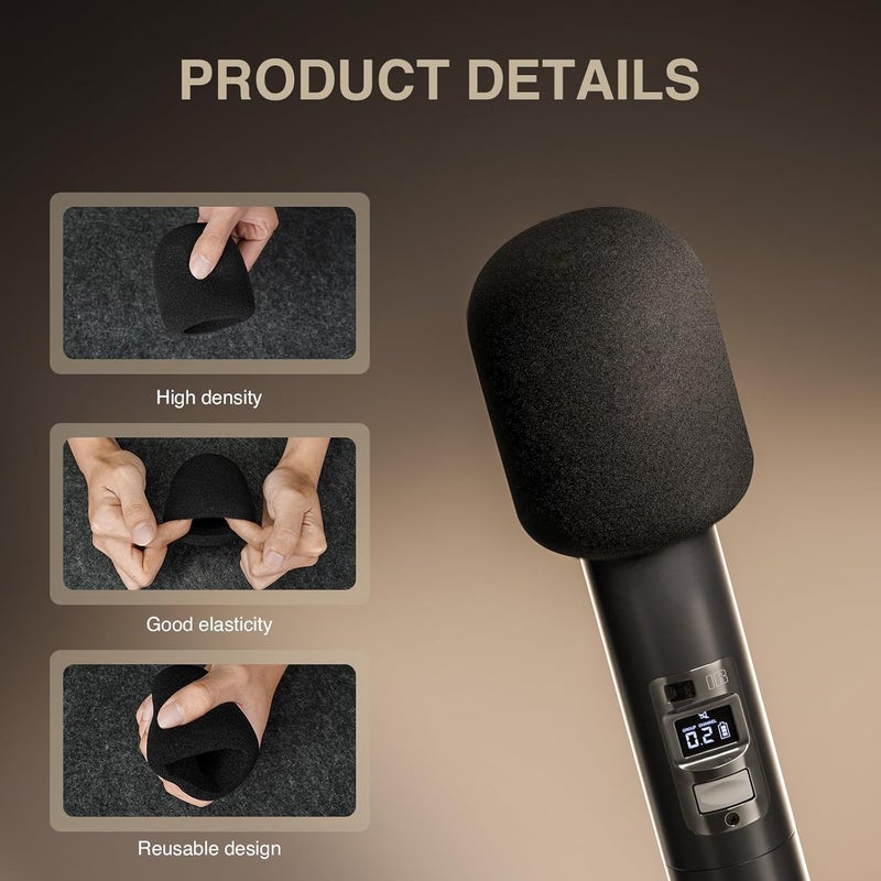 Phenyx Pro 5 Pack Foam Mic Cover, Thick Handheld Microphone Windscreen, Reusable Microphone Pop Filter (PTA-WDS5) - Image 4